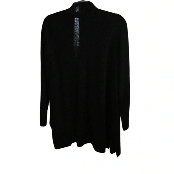 Eileen Fisher 100% Merino Wool Black Open Cardigan Size Medium - Picture 4 of 7